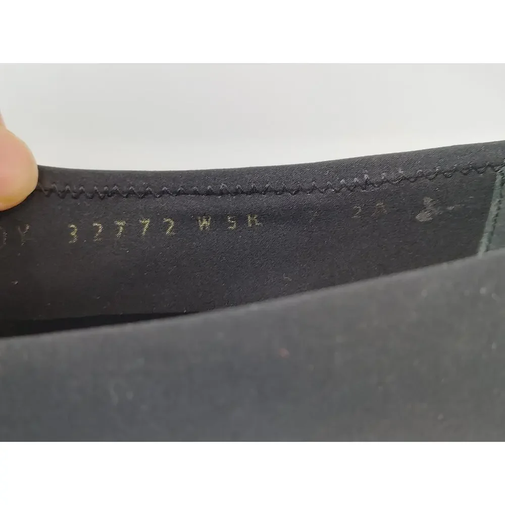 Salvatore Ferragamo Black Nylon Fabric Pointed Toe Low Women's Wedge 7 2A